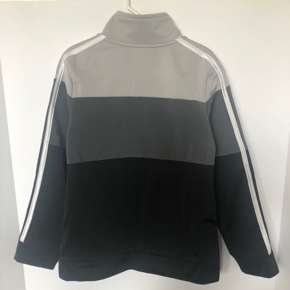 Adidas Boys Gray/Black Colorblock Tricot Jacket - Picture 2 of 7